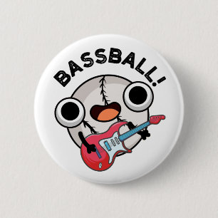 Bass-ball Funny Baseball Bass Guitarist Pun 6 Cm Round Badge