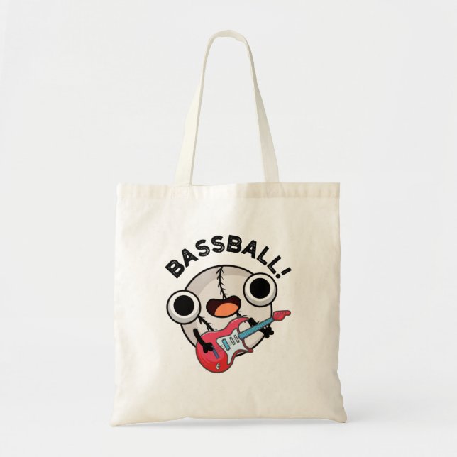 Bass-ball Funny Baseball Bass Guitarist Pun  Tote Bag (Front)