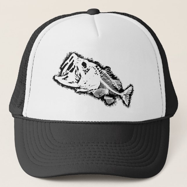 BASS & BONES White Trucker Hat (Front)