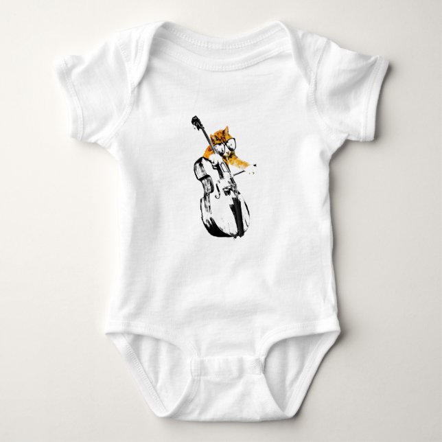 Bass Cat Baby Grow Baby Bodysuit (Front)