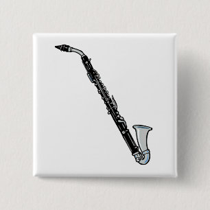 Bass Clarinet Graphic, Just the Clarinet 15 Cm Square Badge