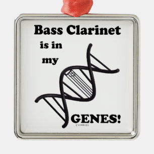 Bass Clarinet in my Genes Metal Tree Decoration
