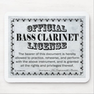 Bass Clarinet License Mouse Pad