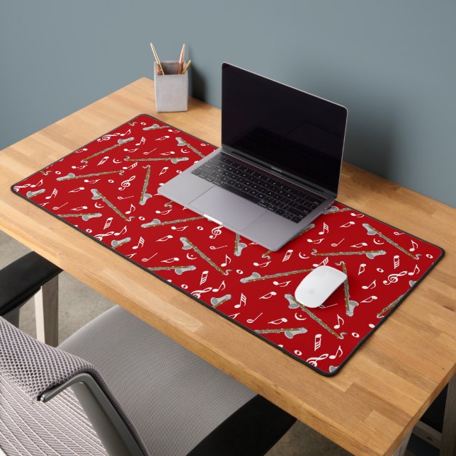 Bass Clarinet Music Note Pattern Desk Mat (Office 2)