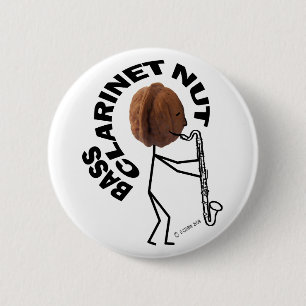 Bass Clarinet Nut 6 Cm Round Badge