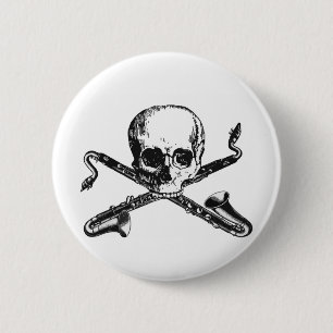 Bass Clarinet Pirate 6 Cm Round Badge