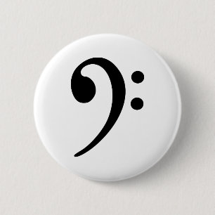 Bass clef 6 cm round badge