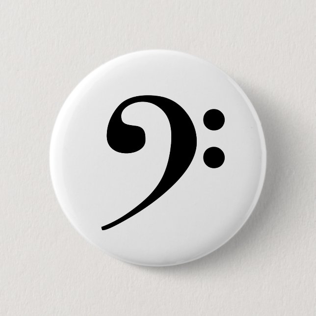 Bass Clef 6 Cm Round Badge (Front)