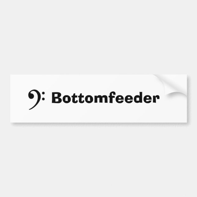 bass clef, Bottomfeeder Bumper Sticker (Front)