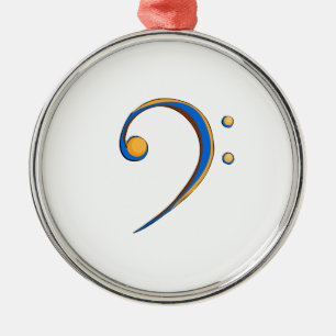 Bass Clef Casual Style Orange and Blue Metal Tree Decoration