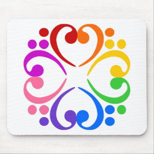 Bass Clef Flower Mouse Pad