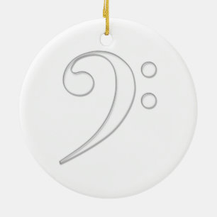 Bass clef glass illustration ceramic tree decoration