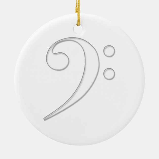 Bass clef glass illustration ceramic tree decoration (Back)