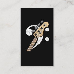 Bass Clef Guitar Bass Player Musician Business Card