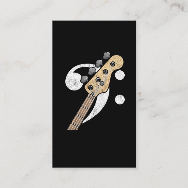 Bass Clef Guitar Bass Player Musician Business Card (Front)
