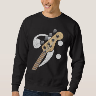 Bass Clef Guitar Bass Player Musician Sweatshirt