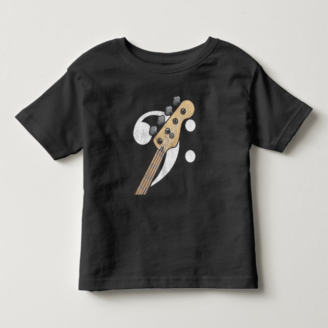 Bass Clef Guitar Bass Player Musician Toddler T-Shirt (Front)
