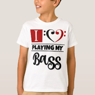 Bass Clef Heart I Love Playing My Bass T-Shirt