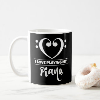 Bass Clef Heart I Love Playing My Piano Coffee Mug