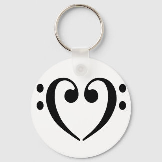 Bass Clef Heart Key Ring