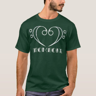 Bass Clef Heart Trombone T-Shirt