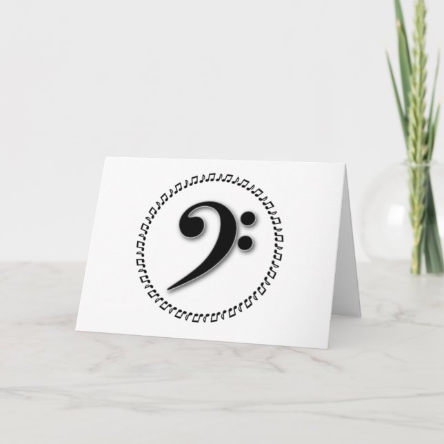 Bass Clef Music Note Design Card (Front)