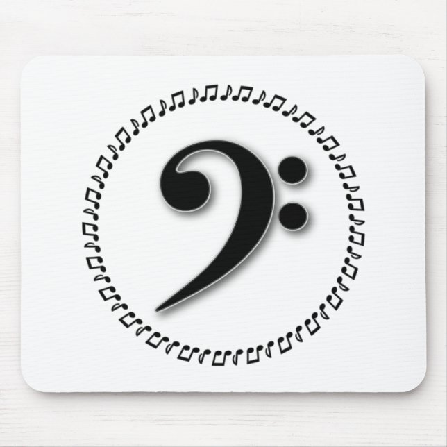Bass Clef Music Note Design Mouse Pad (Front)