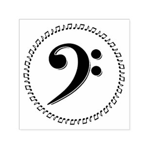 Bass Clef Music Note Design Self-inking Stamp