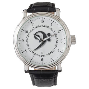 Bass Clef Music Note Design Watch