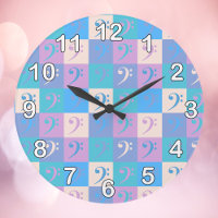 Bass Clef Music Pattern Pastel with Numbers