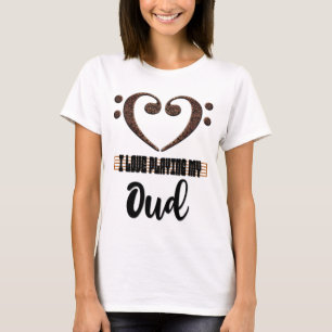 Bass Clef Musical Heart I Love Playing My Oud T-Shirt