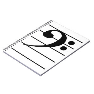 Bass Clef on Staff Spiral Notebook