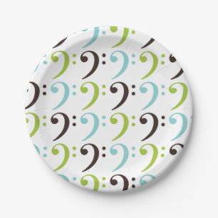 Bass Clef Pattern Paper Plate