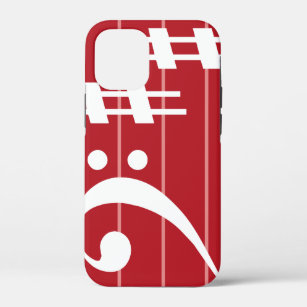 Bass Clef Phone Cover Case in Red