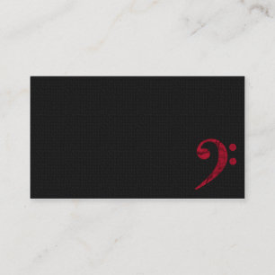 Bass Clef Symbol. Red Musician Business Card