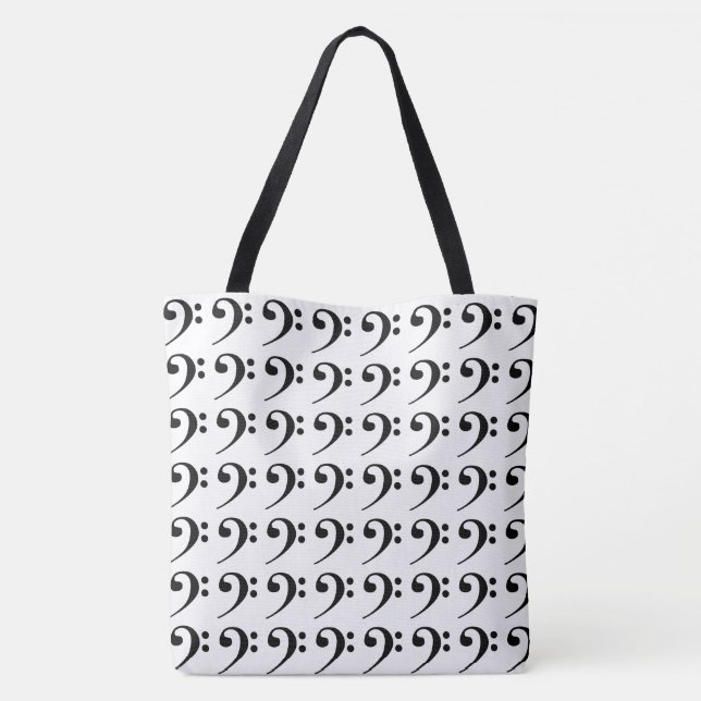 Bass Clef Tote Bag (Back)