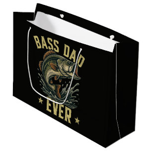 Bass Dad Ever Fishing Father's Day Fisherman Large Gift Bag