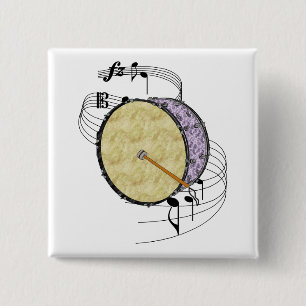 Bass Drum 15 Cm Square Badge