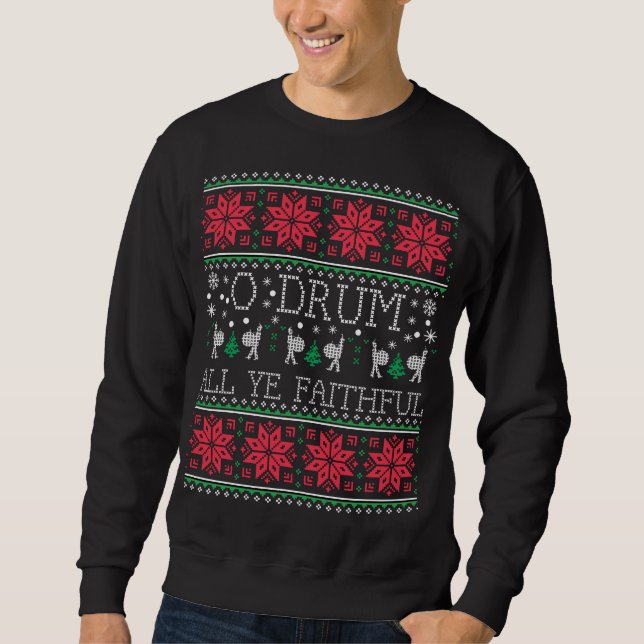 Bass Drum Drummer Christmas Ugly Sweater Gift (Front)