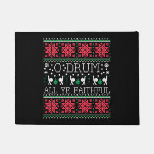 Bass Drum Drummer Christmas Ugly Sweater Gift Doormat