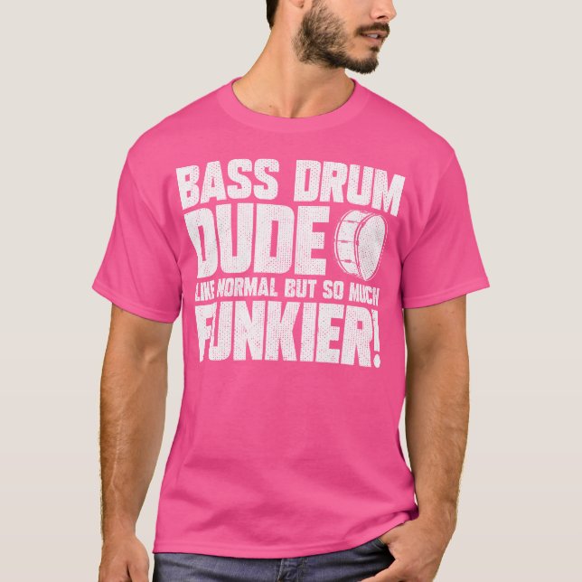 Bass Drum Dude Marching Band Drummer T-Shirt (Front)