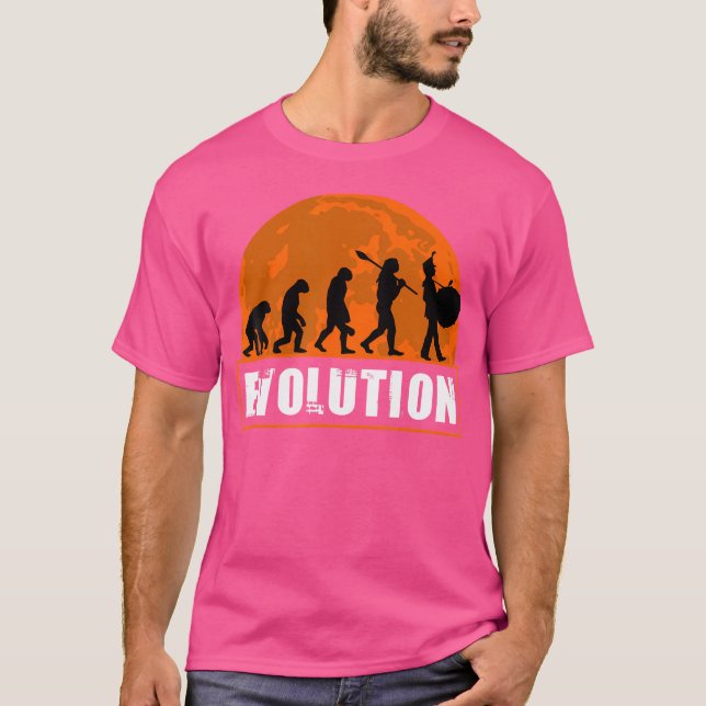 Bass Drum Lover Shirt Funny Human Evolution Gift (Front)
