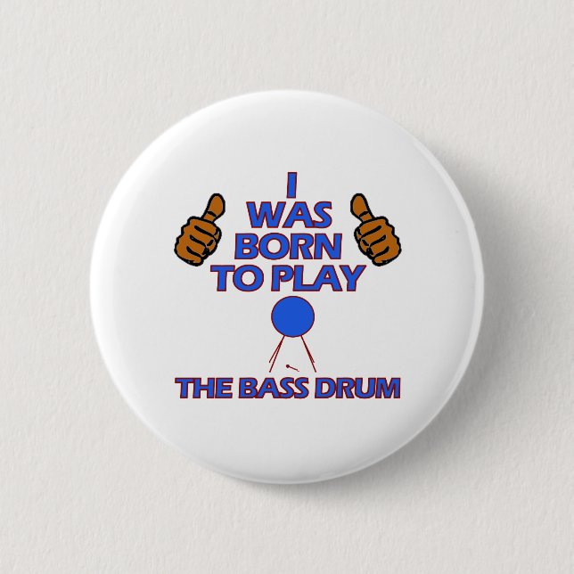 bass drum Musical designs 6 Cm Round Badge (Front)