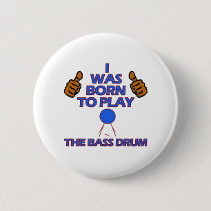 bass drum Musical designs 6 Cm Round Badge
