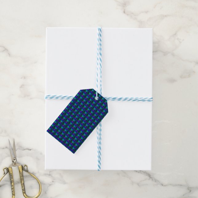 Bass Drum Shades of Blue Pattern Gift Tag (With Twine)