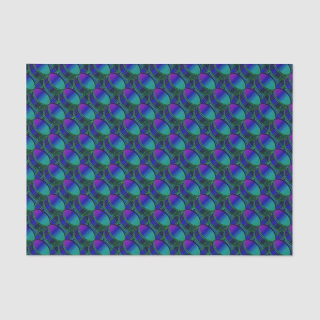 Bass Drum Shades of Blue Pattern Tissue Paper (Front)
