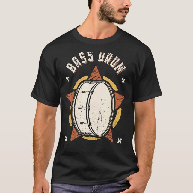 Bass Drum Vintage Retro Classic Music T-Shirt (Front)