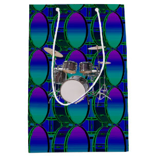 Bass Drums and Set Shades of Blue Pattern Gift Bag