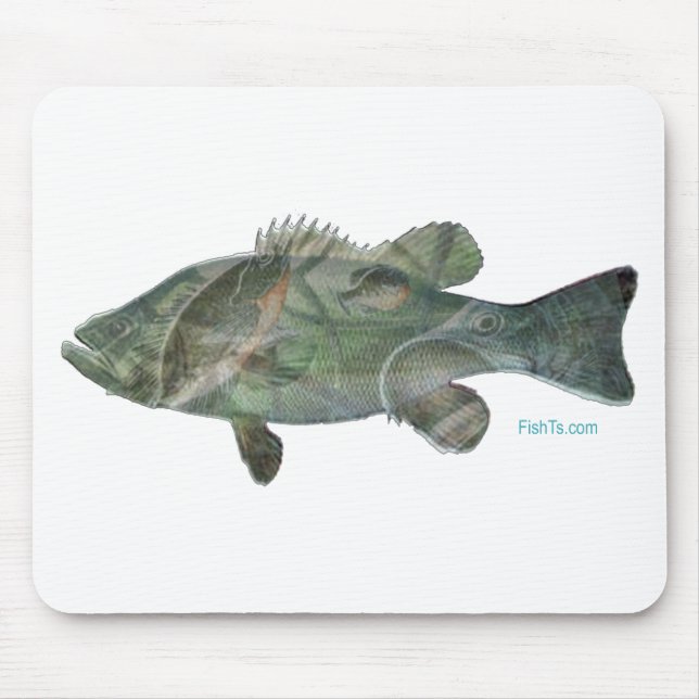 Bass feeding inside the bass-Great Mural effect Mouse Pad (Front)