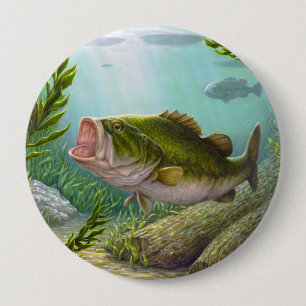 Bass Fish 10 Cm Round Badge